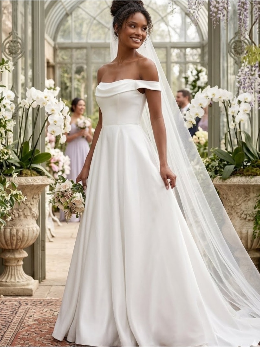 New Lulus Extraordinary Vow Off-the-Shoulder White A-Line Wedding Dress Sz XS